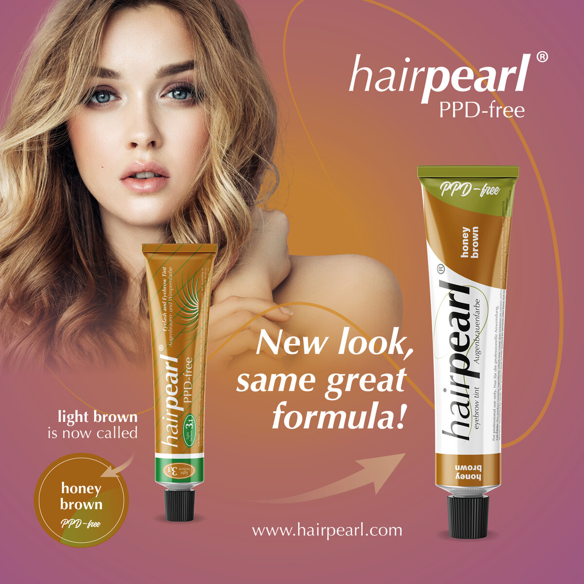Hairpearl PPD-free Eyebrow Tint – Honey Brown