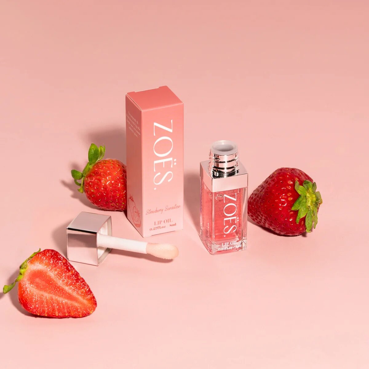 Zoes Lip Oil &ndash; Strawberry Sensation | Hydraterende Lippenolie met Glans