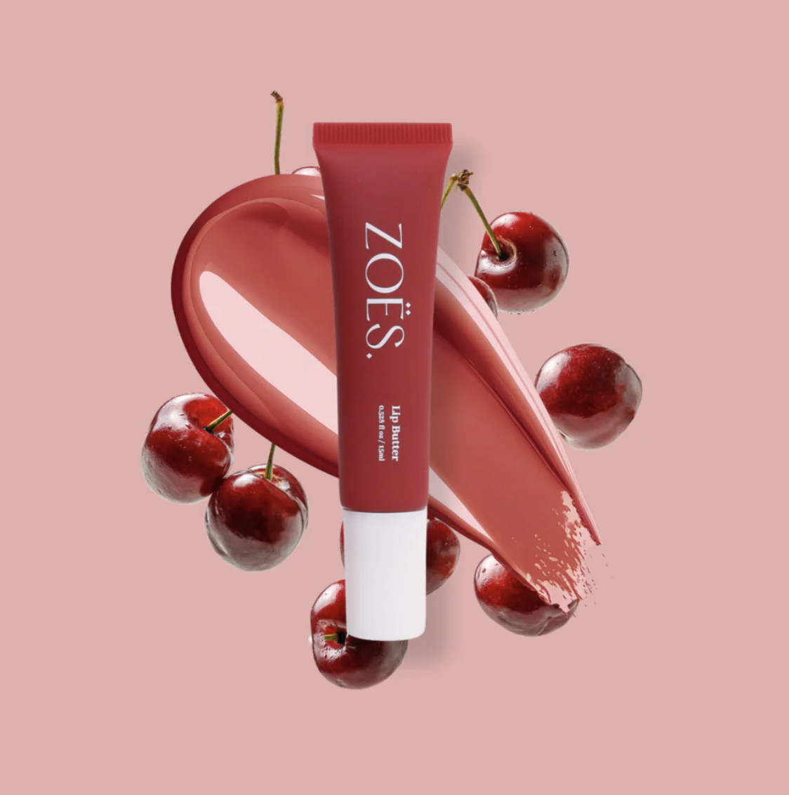 Zoes | Lip Butter Cherry 15ml | Hydraterende Lipverzorging met SPF 8 & High Shine