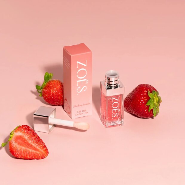 Zoes Lip Oil &ndash; Strawberry Sensation | Hydraterende Lippenolie met Glans